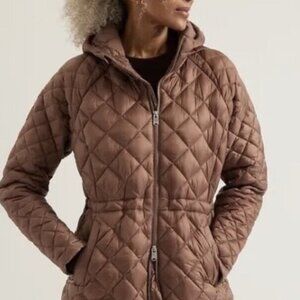 HOLD - Athleta Whisper Featherless Puffer Parka in Rustic Beige